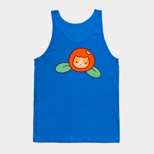 Orange Citrus Tabby Cat Face Tank Top